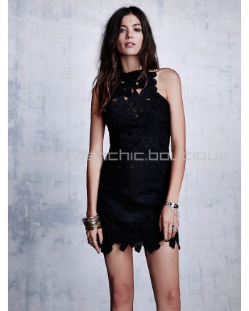 Saylor Jessa Black Lace Dress